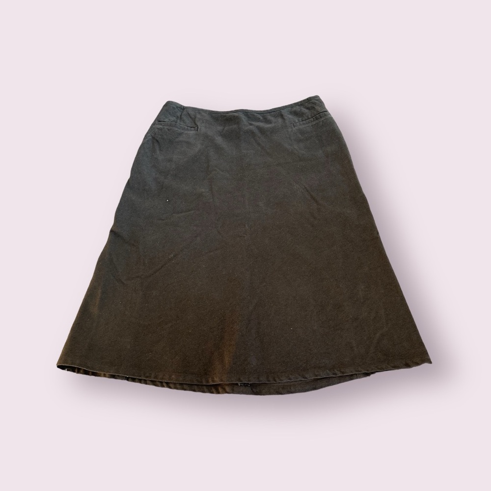 Women’s Boden Soft Velvet Cotton Knee Length Skirt Brown Size 12 Long
